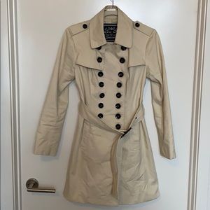 Blanc Noir Cream Fitted Trench-coat M